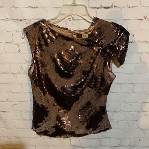 Anthropologie Eva Franco Anthropologie Lace and Sequin Top Size 4P